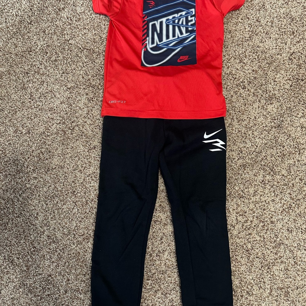 Nike Kids Red and Black Matching Set